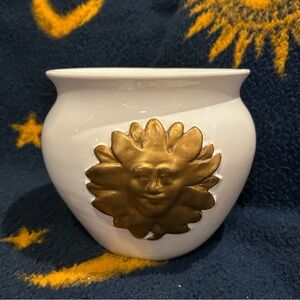 Rare Vintage 90s Celestial Sun Planter Vase Whimsigoth Fairycore Boho